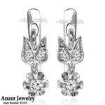 Russian Style Diamond Earrings in 14k 585