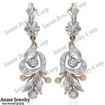 Russian Style Diamond Chandelier Earrings  14k