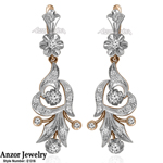 Russian Style Diamond Earrings in 14k 585