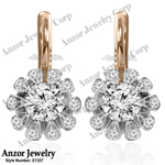 Russian Style Diamond Earrings in 14k 585