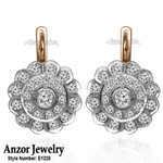 Russian Jewelry Diamond Earrings 14k