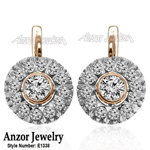 Russian Style Diamond & Sapphire Earrings 585
