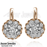 Russian Style Diamond earrings 14k Gold 585