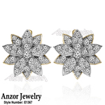 14k Gold Diamond Earrings Russian style
