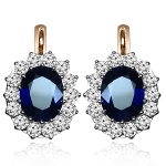Princess Diana Sapphire & Diamond Earrings 14k