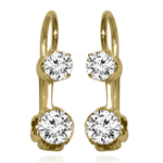 Russian Style Diamond Earrings 14k gold