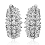 14K White Gold Russian Style Diamond Earrings