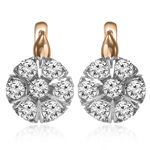 Russian Vintage Style malinka diamond earrings 585