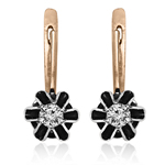Russian Vintage Style Diamond Earrings 585