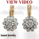 Russian Style Diamond Earrings Semi-Mount 14k