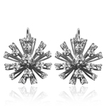 14k White Gold Diamond Earrings Russian Jewelry