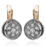Tarelka style Diamond Earrings 14k Gold 585
