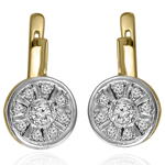 Russian Style Diamond Earrings 14k Gold 585