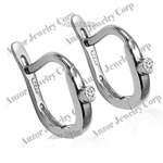 Russian Style Diamond Earrings 14k Gold 18mm