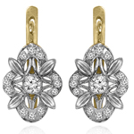 Russian Style Diamond Earrings 14k Gold