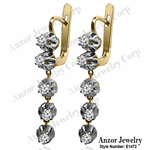 Vintage Style Diamond dangle Earrings 585