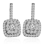 14k Gold Genuine Diamond Russian Style Earrings