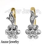 Russian style diamond earrings 585