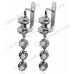 Russian Vintage Style Diamond dangle earrings