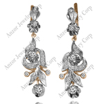 Russian Style chandelier Diamond Earrings 585