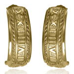 14k YELLOW Gold Roman Numeral Earrings