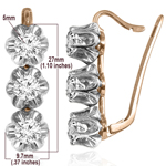 Russian Style Svetofor Diamond Earrings 3.00ct 585