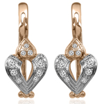 14k Russian Style Diamond Earrings