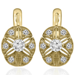 Russian Style Genune Diamond Earrings 585