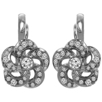 Russian Style Diamond Flower Earrings 14k 585