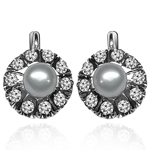 Russian Style Cultured Pearl Earrings 585 Gold