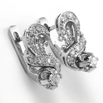 Russian European style diamond earring 14k