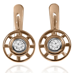 14K Gold Diamond European Style Earrings