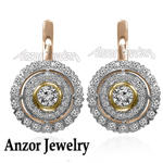 Russian Style Diamond Earrings 14K gold