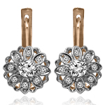 European Style Genuine Diamond Earrings 585 14K