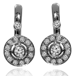 European Style Diamond Earrings in 14k 585