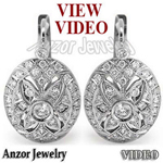 Russian style Diamonds Earrings 14K 585