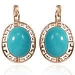14k Solid Gold Turquoise Earrings