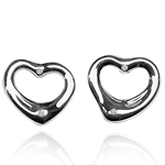 14k White Gold Heart Shaped Diamond Earrings