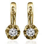 children's girls Diamond Earrings 14k Yellow gold