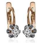 14k Rose white gold Diamond children's Earrings