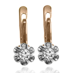 Russian style Diamond Earrings 14k gold