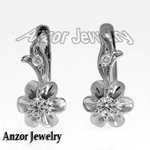 14k Gold Diamond Earrings Russian style