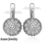 14k Gold Diamond Russian Style Earrings