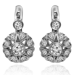 14k Gold Diamond Russian style Earrings