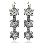 14k Gold Diamond Russian style Earrings