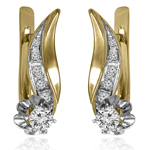 14k Gold Genuine Diamond Earrings