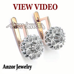14k Gold Lab Grown Diamond Russian style Earrings
