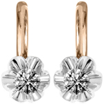 Russian Style Lab Grown Diamond Earrings 14k gold