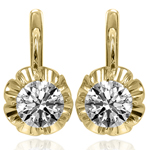 Russian Style Lab Grown Diamond Earrings 14K GOLD
