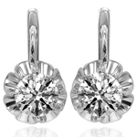 Russian Style Lab Grown Diamond Earrings 14k Gold